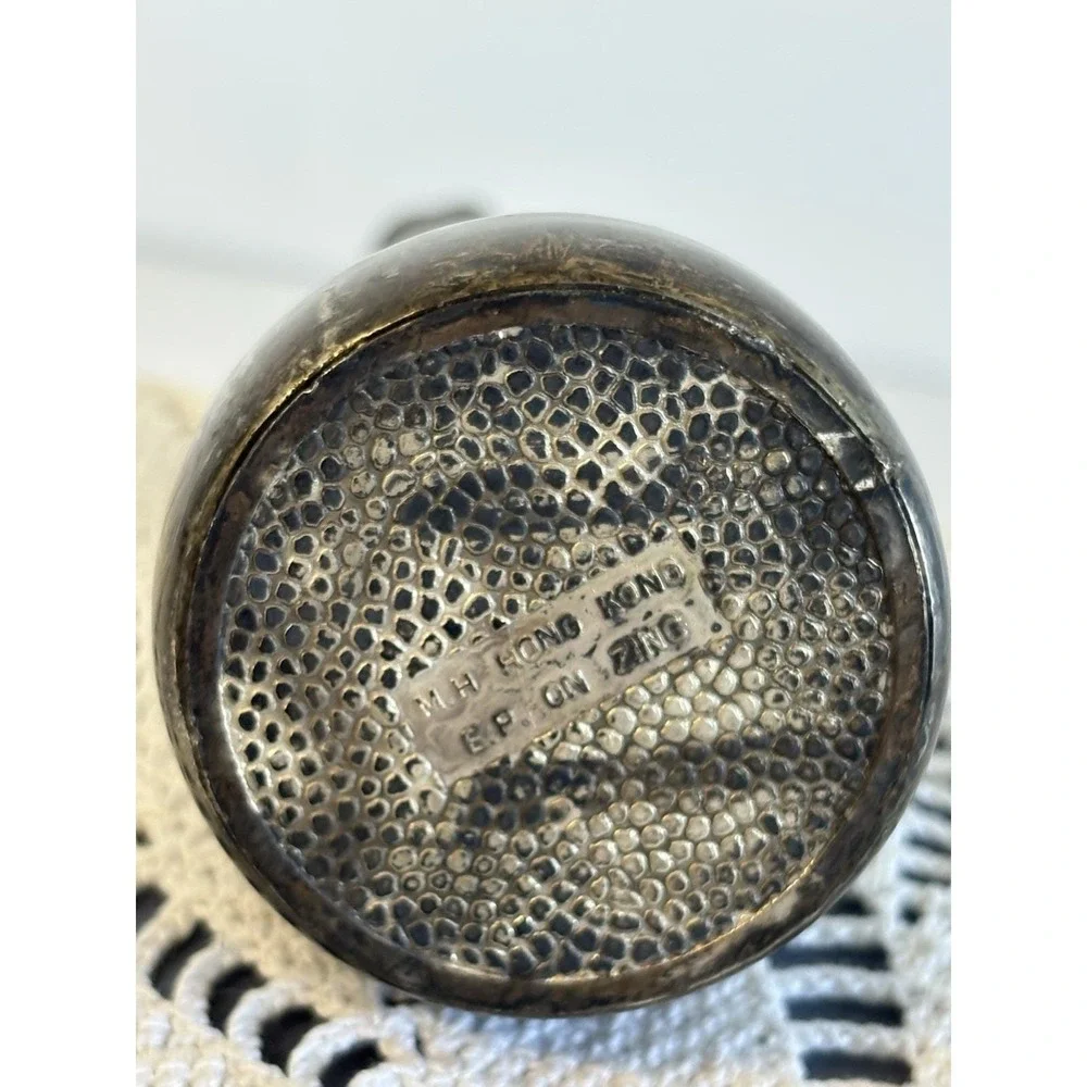 Vintage Silver-Plated Bud Vases M. H Hong Kong 7